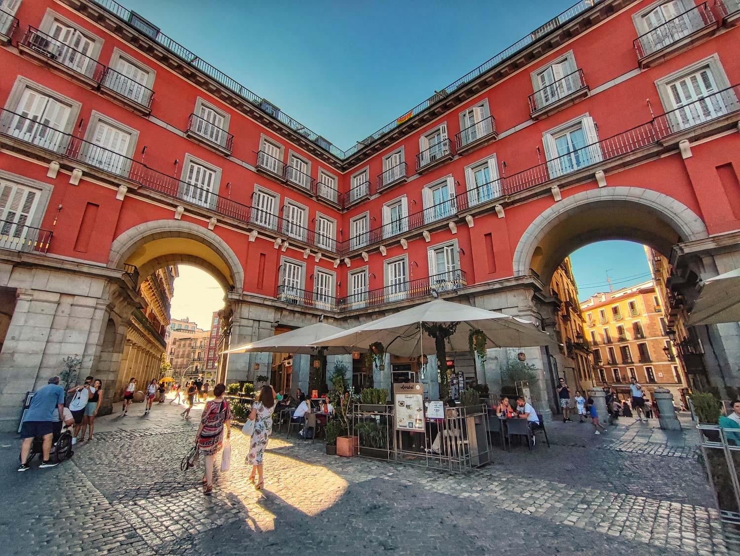 Plaza Mayor de Madrid al atardecer