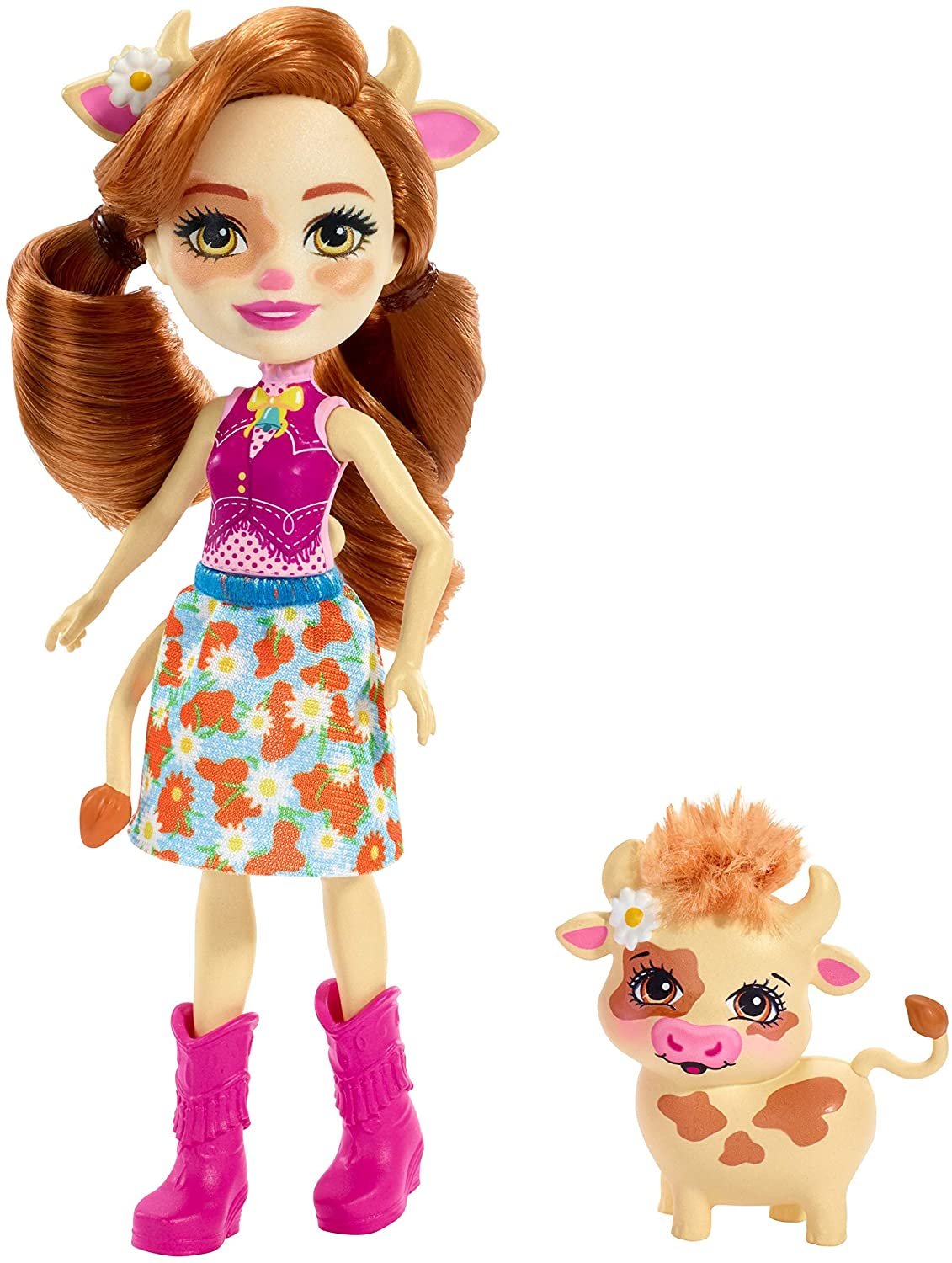 Enchantimals Cailey Cow y Curdle, muñeca con mascota