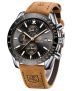 Reloje Hombre con Pulsera de cuero y Cronógrafo
